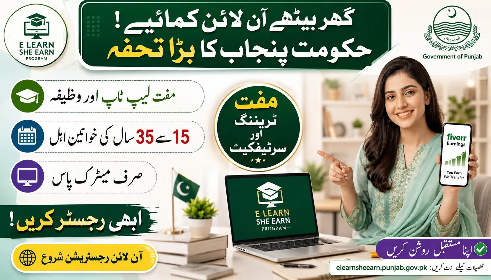 CM Punjab E Learn She Earn Program 2026 Registration
