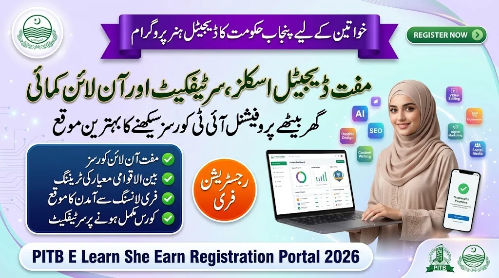 Pitb E Learn She Earn Registration